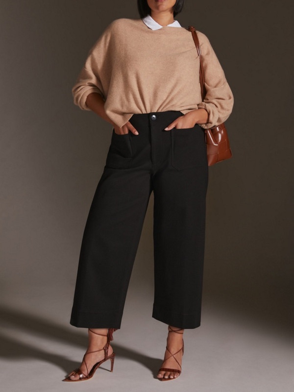 Anthropologie Maeve Colette Ponte Crop Wide Leg Pants Size 30 T
